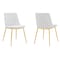 Armen Living Messina Modern White Velvet and Gold Metal Leg Dining Room Chairs, PK2 LCMSSIGLWHT - alternate 1